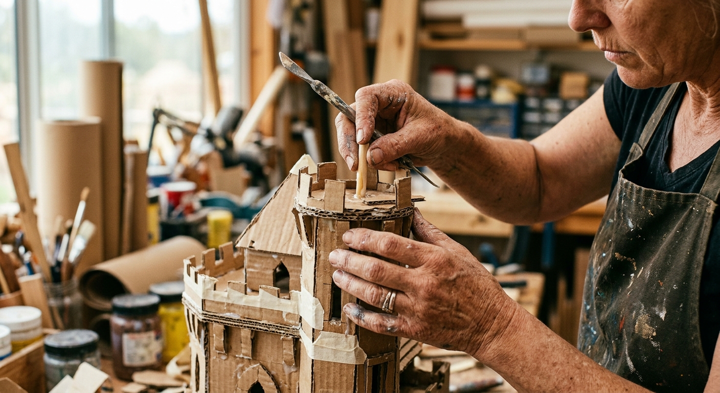 Cardboard Castle Building