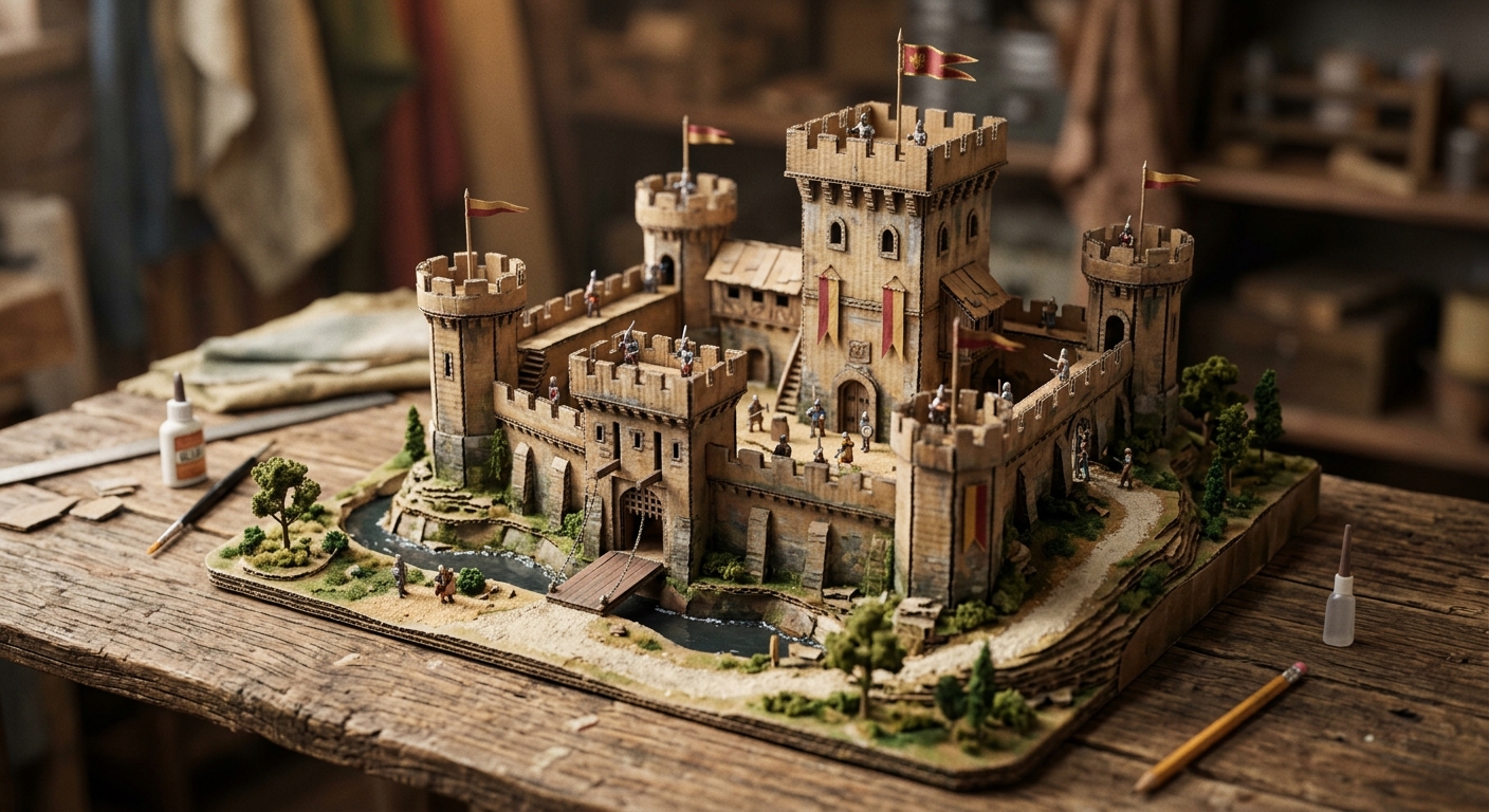 Cardboard Castle Building