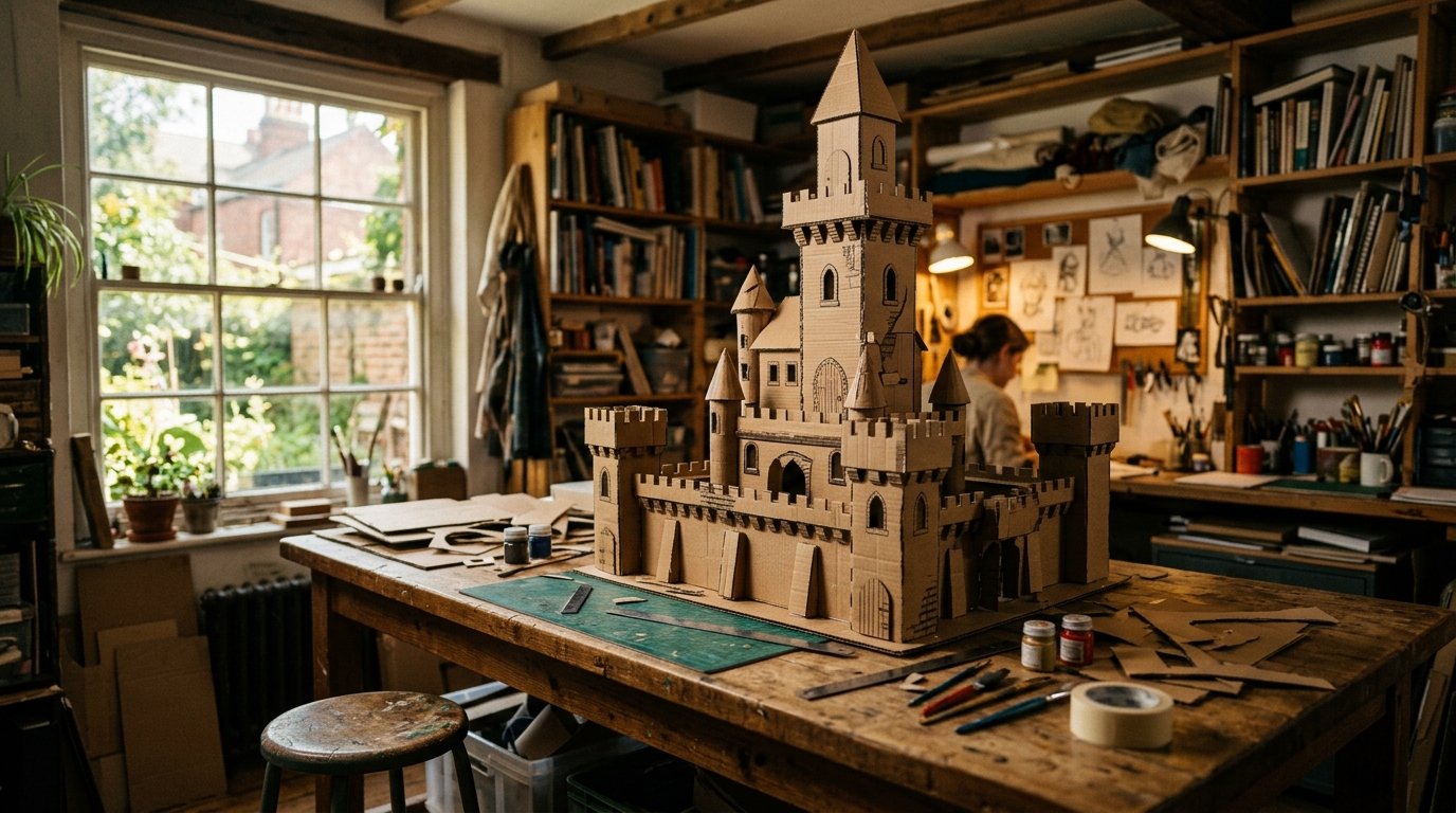 Cardboard Castle Building