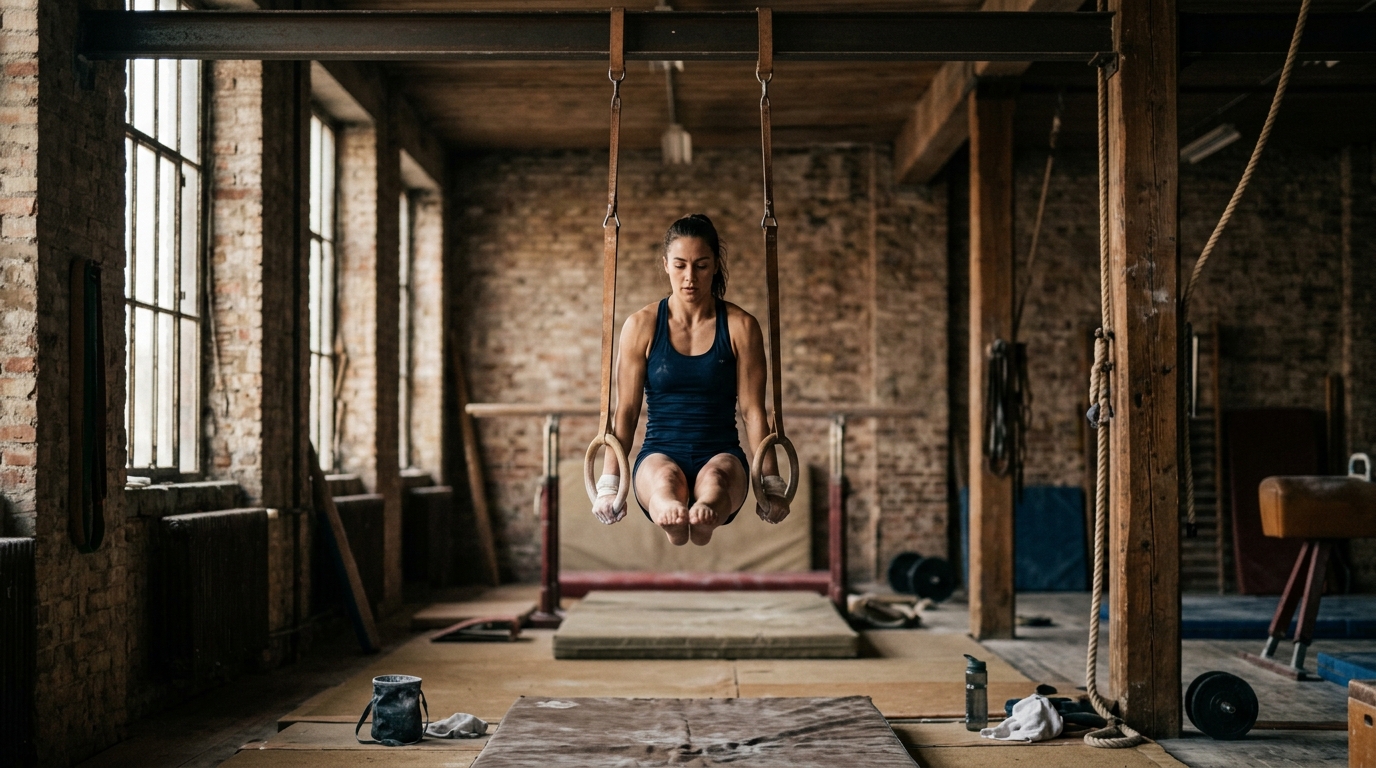 Entraînement aux anneaux de gymnastique