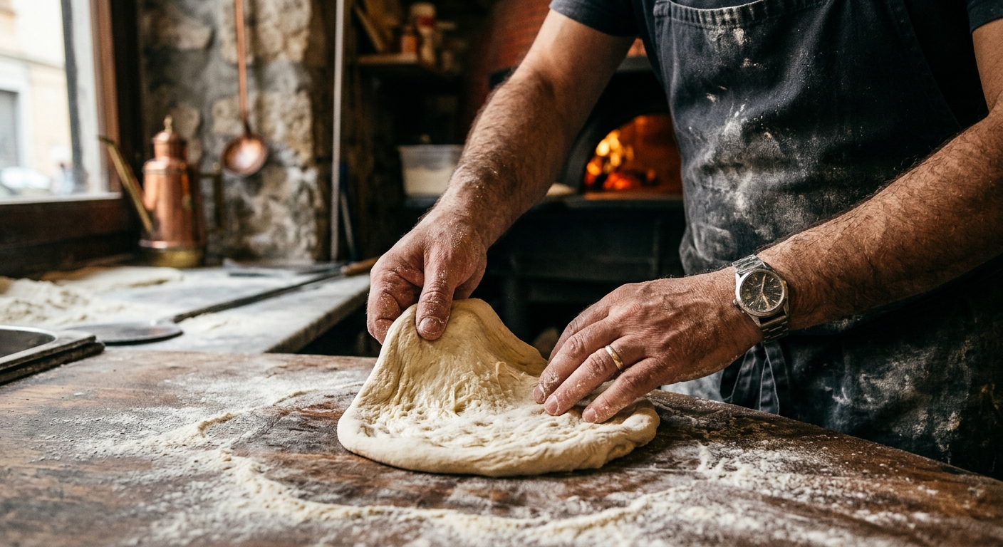 Elaboración de pizza napolitana